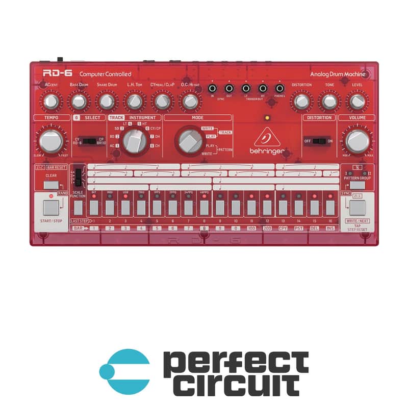 Behringer RD-6-SB Analog Drum Machine (Translucent Red) image 1