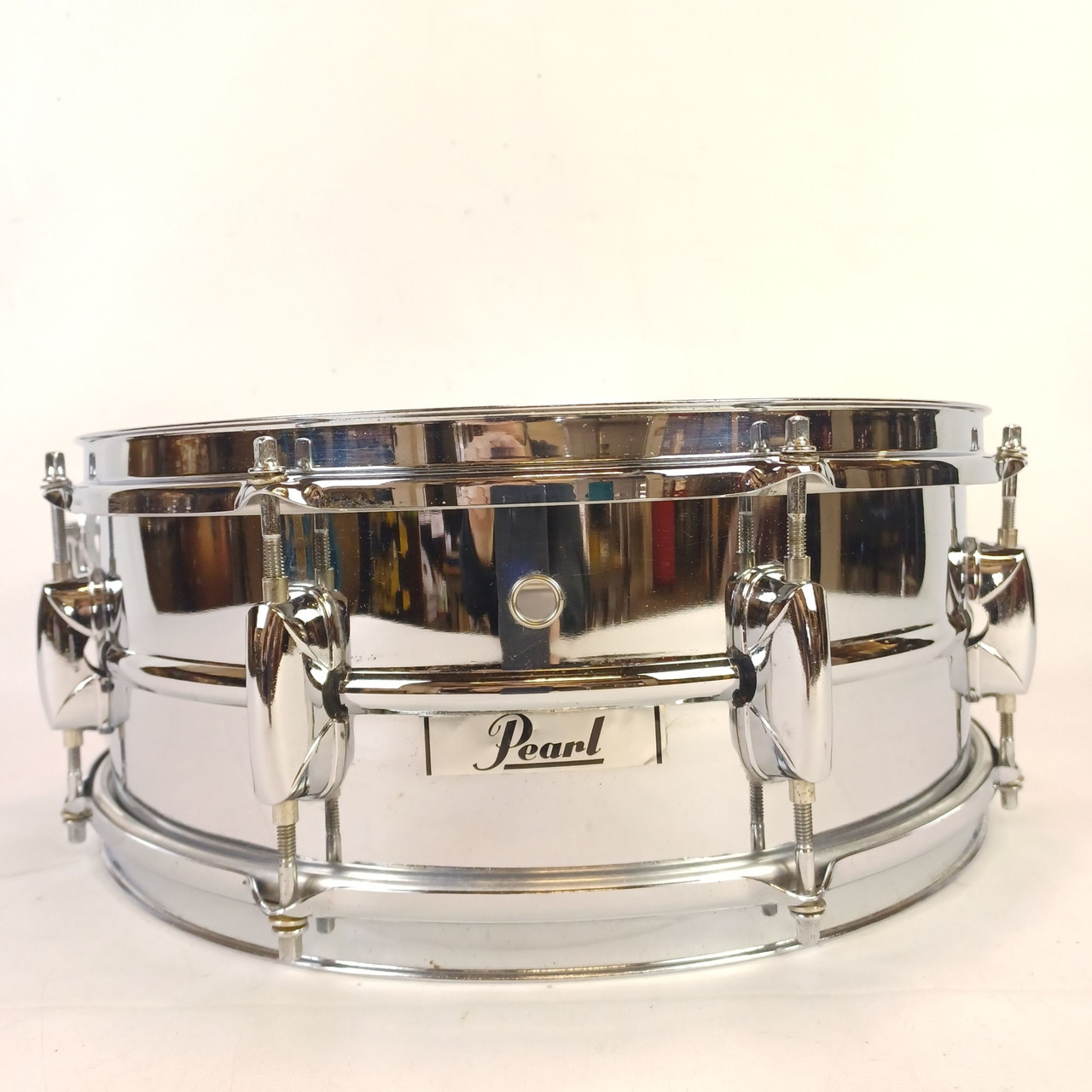 Pearl 5.5x14"Steel Shell Snare Drum 8-Lug Chrome Throw-Off/Butt SS Vintage 2000s — main photograph