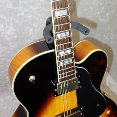 Washburn J5 J-5 hollow body electric guitar in sunburst finish image 4
