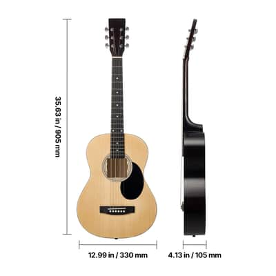 36 in Dreadnought Acoustic Guitar Natural Beginner Bundle with Gig Bag for Teen image 2