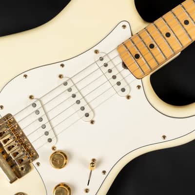 1980 Fender The STRAT with Maple Fretboard - Olympic White | USA Fullerton Vintage Stratocaster Dan Smith Era 22-Karat Gold Hardware Matching Headstock | OHSC image 18