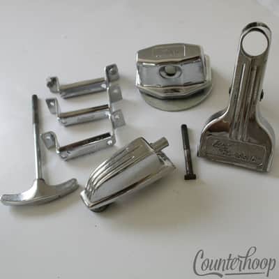 Ludwig Grab Bag Parts Buddy Rich P87 Strainer P32 Snare Drum Butt Plates+Rod+Lug image 2