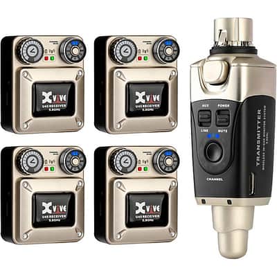Xvive  U45 In-Ear Wireless Monitor System With Transmitter and 4 Receivers (5.8 GHz)  2025 - Gold image 1