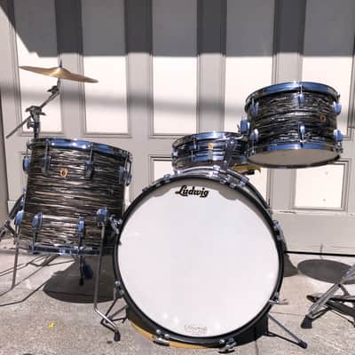 Holy Grail! Ringo Starr Ludwig Black Oyster Pearl 3 Piece Downbeat Drum Set image 2