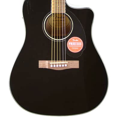 Fender CD-60SCE Solid Top Dreadnought Acoustic-Electric Guitar - Black image 1