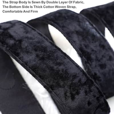 Guitar Strap 2 inch Velvet Guitar Straps with Full Grain Leather End, for Bass Electric and Acoustic Guitars, Free Strap Button, 2 Strap Locks and 4 Guitar Picks image 6