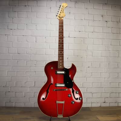 Galanti (Guild) Hollowbody Electric Guitar c1969 Red Burst w/Chip Case #201124 image 8