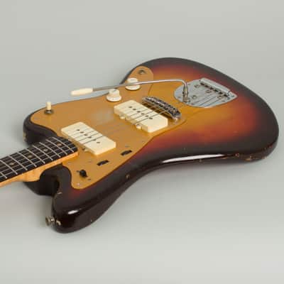 Fender  Jazzmaster Solid Body Electric Guitar (1959), ser. #34376, original tweed hard shell case. image 7