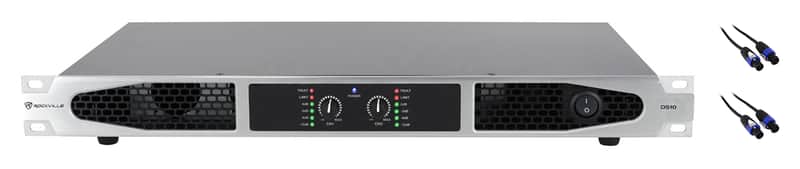 Rockville DS10 3500 Watt Peak/900w RMS 2 Channel Power Amplifier+Speakon Cables image 1