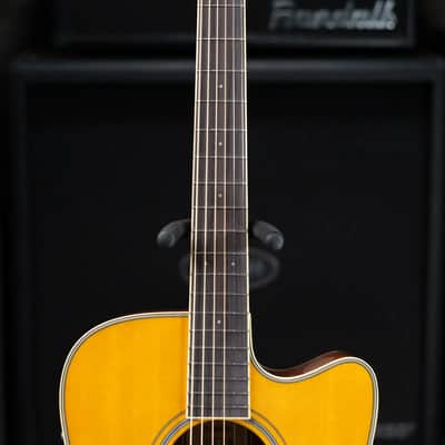 Yamaha FGC-TA Transacoustic Cutaway Acoustic/Electric Guitar - Vintage Tint image 4