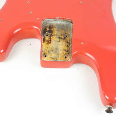 1961 Vintage Fender Precision Bass BODY Fiesta Red Re-Fin P-Bass USA 1960s Pre-CBS image 10