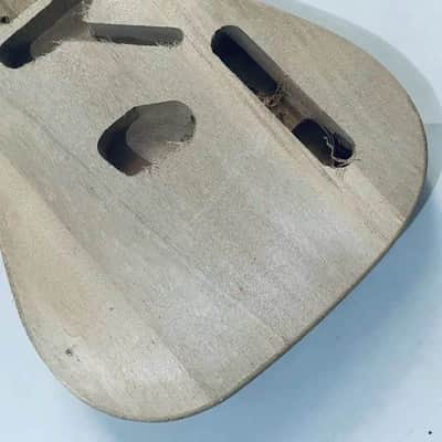Okoume Wood Unfinished Single Cut Guitar Tele Style Body image 4