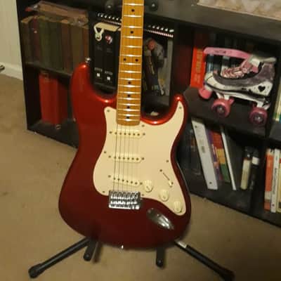Fender Squier Affinity 'Strat' Stratocaster Black AND a Fender Squier Affinity 'Strat' Stratocaster, 2008 Candy Apple Red with a Maple neck image 11