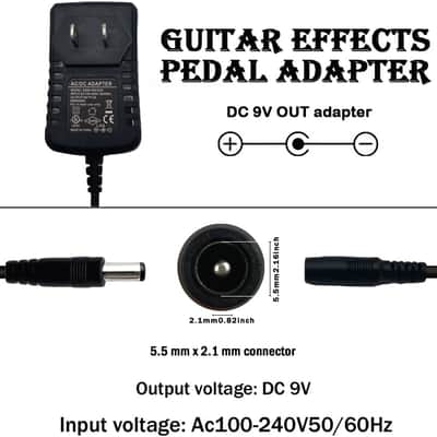Guitar Pedal Power Supply Adapter 9V DC 1A Tip Negative 3 Way Daisy Chain Cables for Guitar Effect Pedal(Tip Negative) image 4