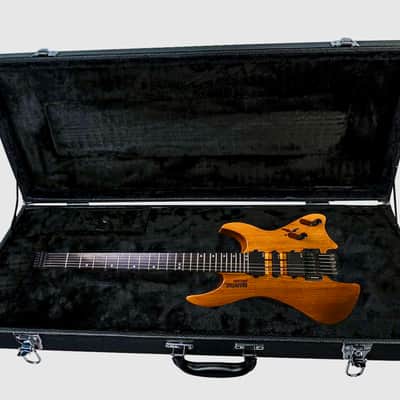 Bootlegger Guitar Gen 2 Absinthe Headless Fixed Bridge 2022 Honey Clear Gloss EMG Coil Split Case image 8