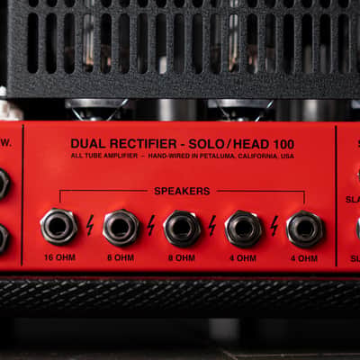 Mesa Boogie Limited Run 90’s Dual Rectifier Head Amplifier - Black Snake Vinyl, Rosso Scuderia Red Chassis image 8