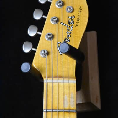 Fender Custom Shop 2019 Ltd Roasted Pine Double Esquire Relic, Aged Black with Tweed Custom Shop Hard Case image 5