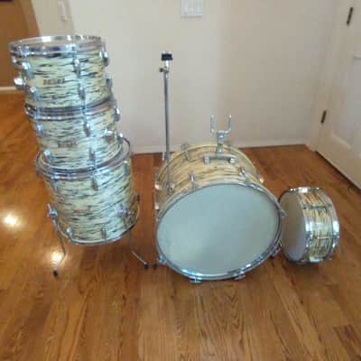Pearl Vintage President 14 x 22 Bass Drum White Tiger Eye Finish All Original Japan Made! image 13
