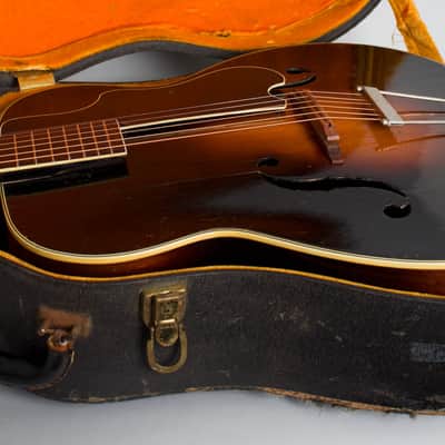 Bacon & Day Ne Plus Ultra Troubadour Arch Top Acoustic Guitar (1934), ser. #33895, period black hard shell case. image 12