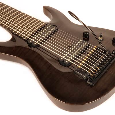 Agile 10 String Electric Guitar w/ Kahler Tremolo Interceptor Pro 1030 EB CP Black Flame image 5