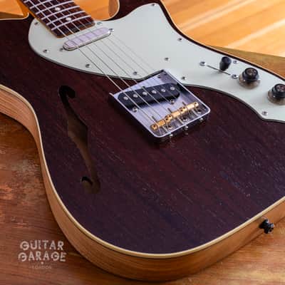 Fender Japan Telecaster neck on a custom Thinline Wenge top ash body with binding - 3 kg - handwound pickups - 4-way wiring image 11