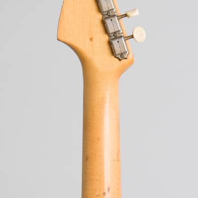 Fender  Duo-Sonic Solid Body Electric Guitar (1963), ser. #83001, original brown hard shell case. image 6