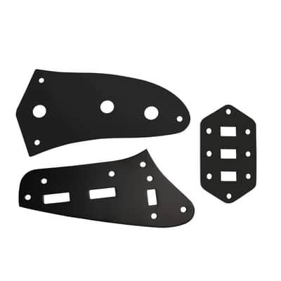 Jaguar Guitar Upper & Lower Control Switch Plate Set fits Fender/Squier - Chrome image 8
