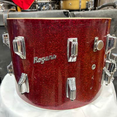 Rogers 10" deep X 14" head Marching Snare Drum (175-1265) 60's - Red Sparkle Bild 6
