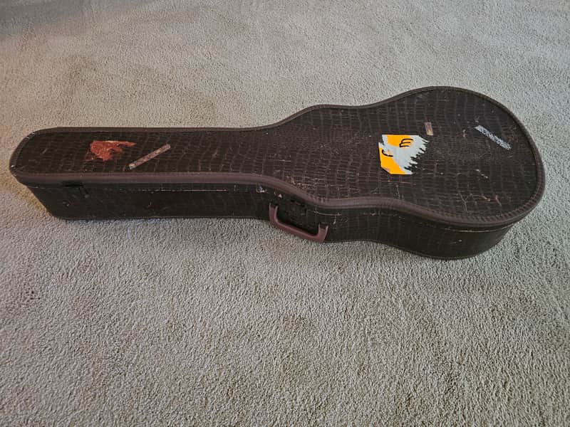 Vintage 1960's Gibson Soft Shell Guitar Case Alligator Print image 1