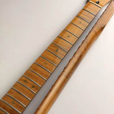 Roasted Tiger Flame Maple Strat Style Guitar Neck, 22 Frets image 2