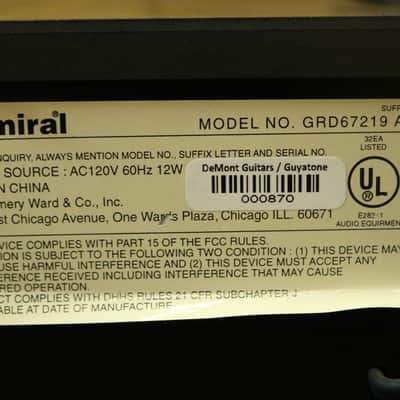 Admiral 5 Disc Changer CD Player Model GRD67219A - Tested image 2