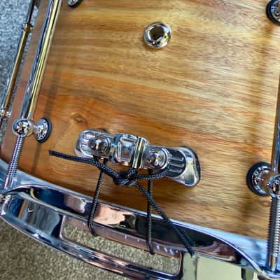 2026 Like-New: Erie steambent solid Canarywood/Sapele 13x7 snare, upgraded hardware, Canopus/extra wires image 3