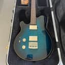 Left Handed Ernie Ball Music Man Axis Super Sport Hardtail 2003 Quilted Pacific Blue Burst w/ Case