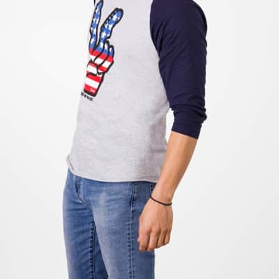 Fender Guitars Peace Sign Graphic Raglan Shirt, Size Medium #9147419406 image 2