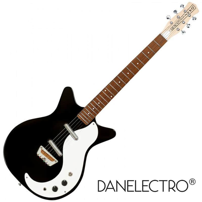 Danelectro STOCK 59-BLACK Stock '59 Series Double Cutaway Shorthorn Shape 6-String Electric Guitar image 1