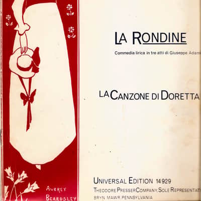 Giacomo Puccini-La Rondine- La Canzone Di Doretta-Ore Dolci E Divine- The Swallow Song of Doretta Sweetest Hours-Waltz for Soprano and Piano image 2