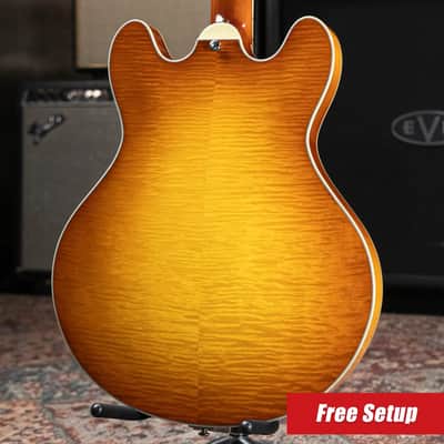 Eastman T486B-GB Thinline Semi-Hollow Electric Guitar - Goldburst with Hardshell Case image 2