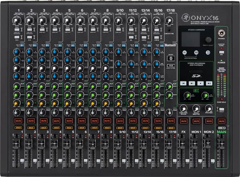 Mackie ONYX16 16-Channel Analog Mixer w/ Multi-Track USB/3-Band EQ+Bluetooth image 1