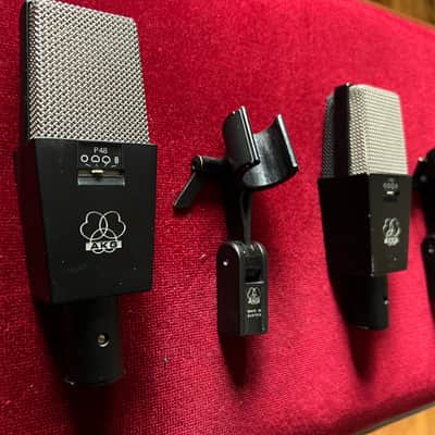 Vintage Pair of AKG C414 EB P48 Microphones – Excellent Condition, Original Cases & Clips image 2