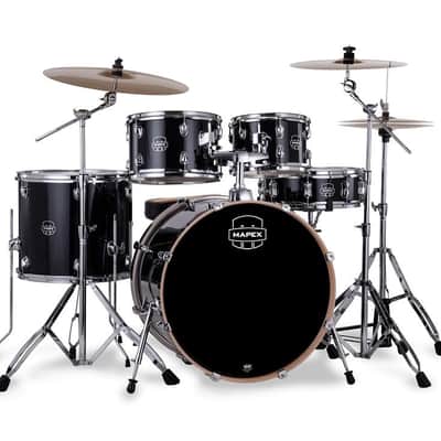 Mapex VE5295FTC Venus Rock Shell Pack, 22" Bass Drum, Black Galaxy Sparkle image 1