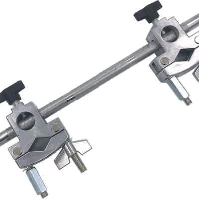 Drum Multi Clamp Adjustable Double Drum Rack Clamp with Straight Rod, Cymbal Stand Clamp Drum Set Mounting Clamp image 1