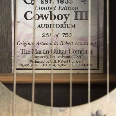 C. F. Martin Cowboy III Auditorium Limited Edition #251/750 Flat Top Acoustic Guitar (2001), ser. #854095, original black hard shell case. image 12