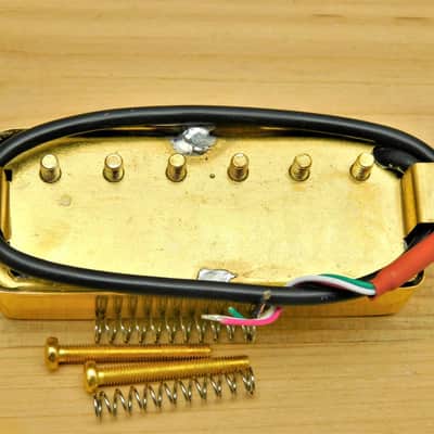 G.M. Mini Deluxe, Mini Humbucker Bridge Alnico Magnet Pickup Gold (50mm) image 6