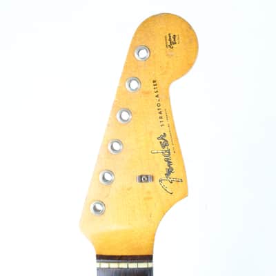RARE 1963 Vintage Fender Stratocaster Neck Maple Brazilian Rosewood Clay Inlays Strat USA 1960s L-Series Pre-CBS image 9