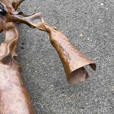 3 Custom Hammered Raw Copper Cowbells 14"-16" FX Chimes image 9