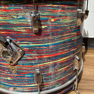 Ludwig No. 983-1 Hollywood Outfit 8x12 / 9x13 / 16x16 / 14x22" Drum Set with Keystone Badges 1968 - Psychedelic Red image 16