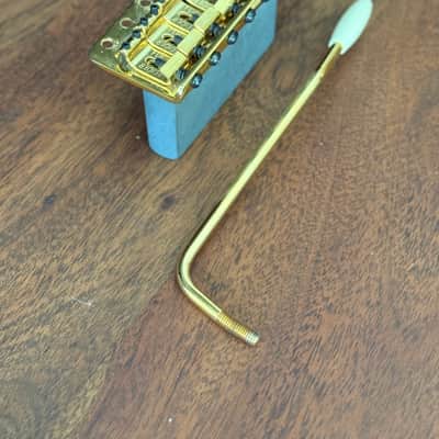 Fender Gold Stratocaster Tremolo Bridge Assembly – Fender Stamped Saddles – Includes Trem Arm image 3