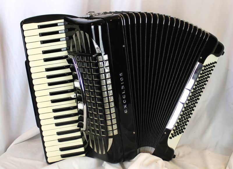8213 - Black Excelsior Symphony Grand Made in USA Piano Accordion LMMH 41 120 image 1