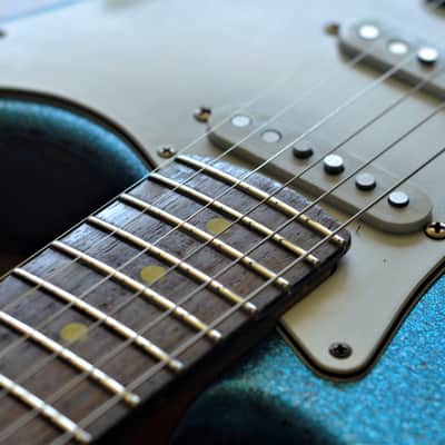 American Fender Stratocaster Relic Custom Nitro Blue Sparkle HSS image 21