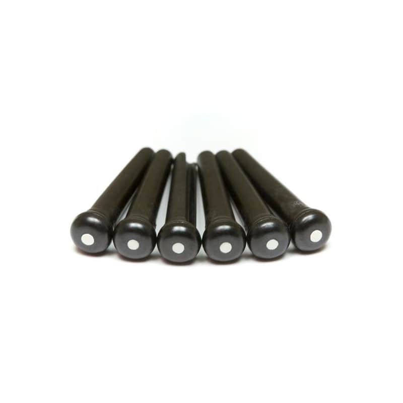 Graph Tech Tusq 6 Bridge Pin Pack Black 2mm White Dot image 1